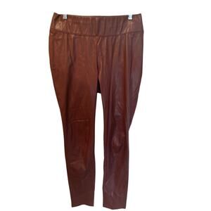 ⭐️ Women’s I.N.C. Burgundy Faux Leather Leggings Size 10  Rock N Roll Night Out